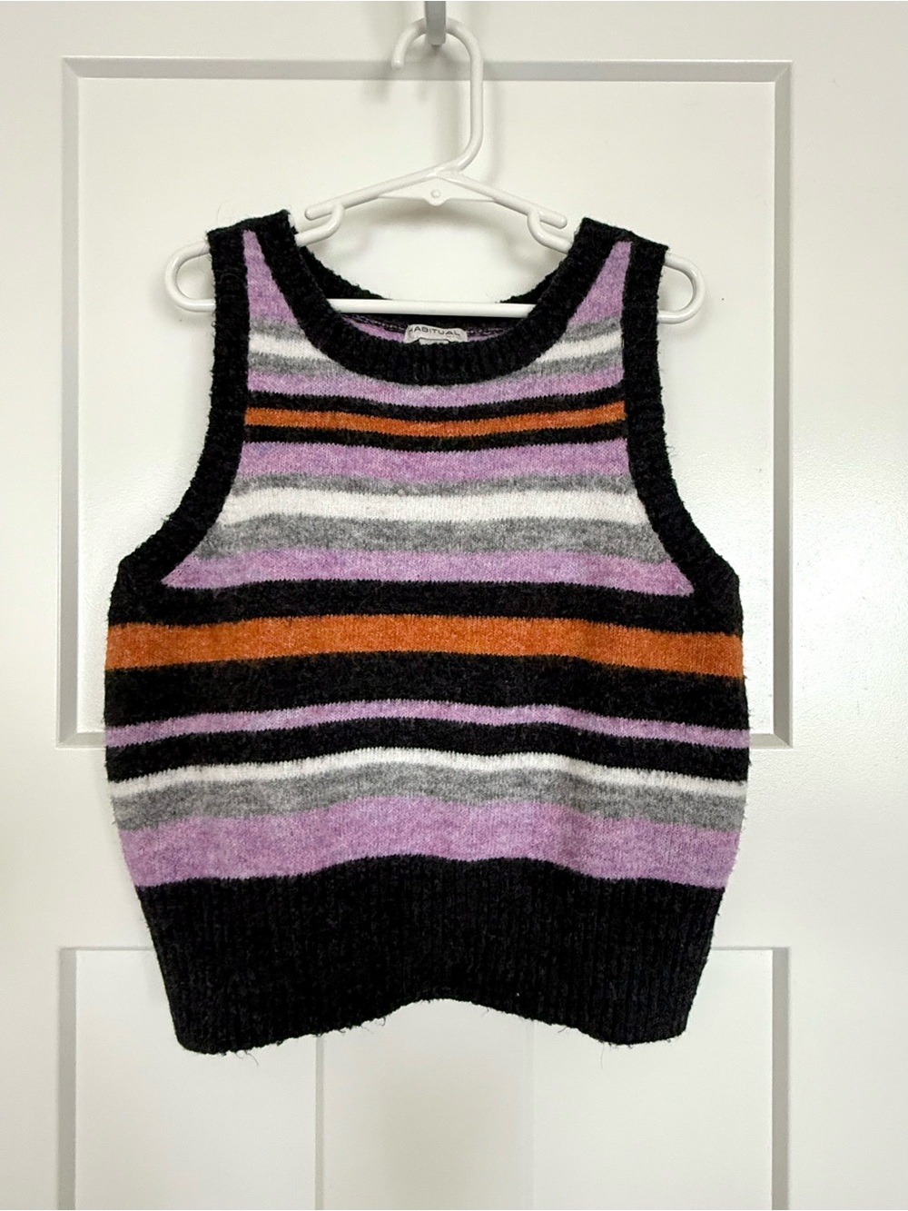 Habitual Girls Size 10 Striped Sweater Vest Purple Orange Black